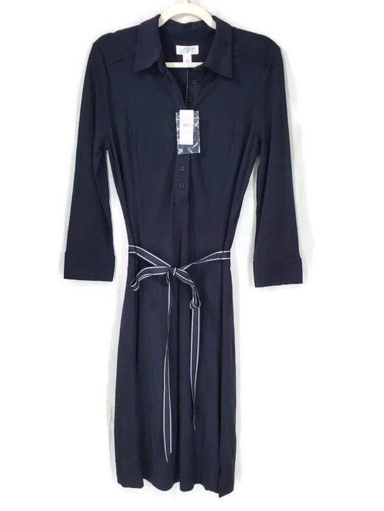 Ann Taylor Dresses & Skirts - ANN TAYLOR LOFT Black Belted Shirt Dress SZ 12 Workwear Careerwear Interview NWT